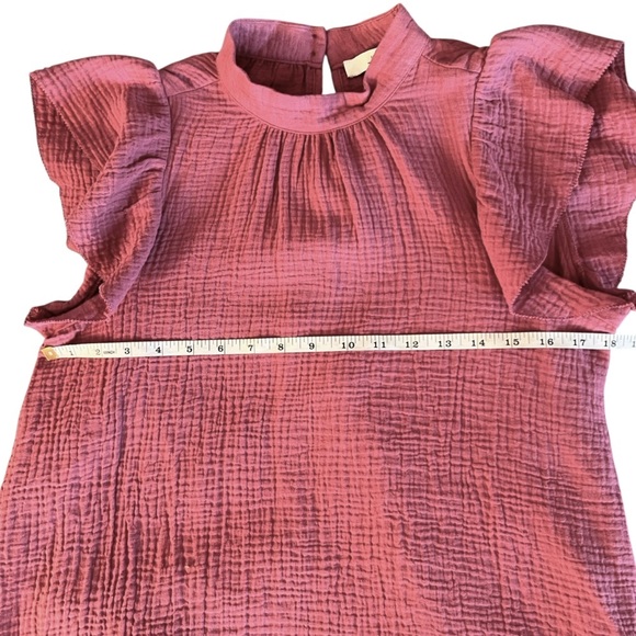 NWOT NWT Joe's Jeans Cotton Gauze Flutter Sleeve Top in Violet Quartz Size M - Picture 6 of 8